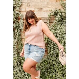 3/$20 ⭐️ 143 Story Line Up Pink Sweater Vest Plus 1X Twee Academia Grandpacore